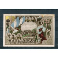 CENTENARIO 1810 - 1910 PATRIOTICA ANTIGUA TARJETA POSTAL BATALLA DE CHACABUCHO